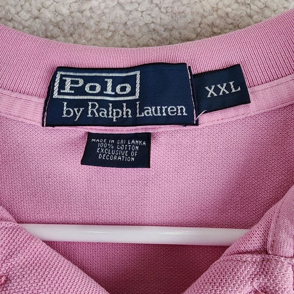Polo Ralph Lauren Classic Pique Polo Shirt Mens XXL Pink Short Sleeve Preppy